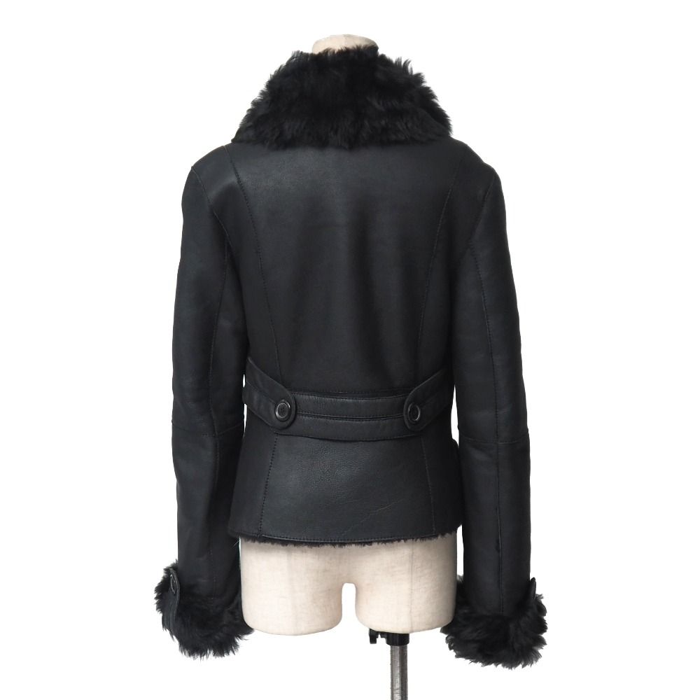 HUGO BOSS ヒューゴボス ジャケット サイズ38 ラムレザー ファー ショート クロップドジャケット ブランド古着 RA 6849