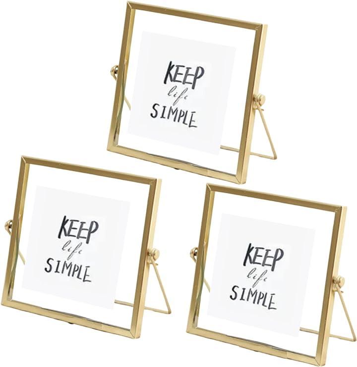 WAN　1　dream デザインフォトフレーム 写真立て 金属フレーム 北欧 ヨーロピアン (ゴールド［スクエア］)