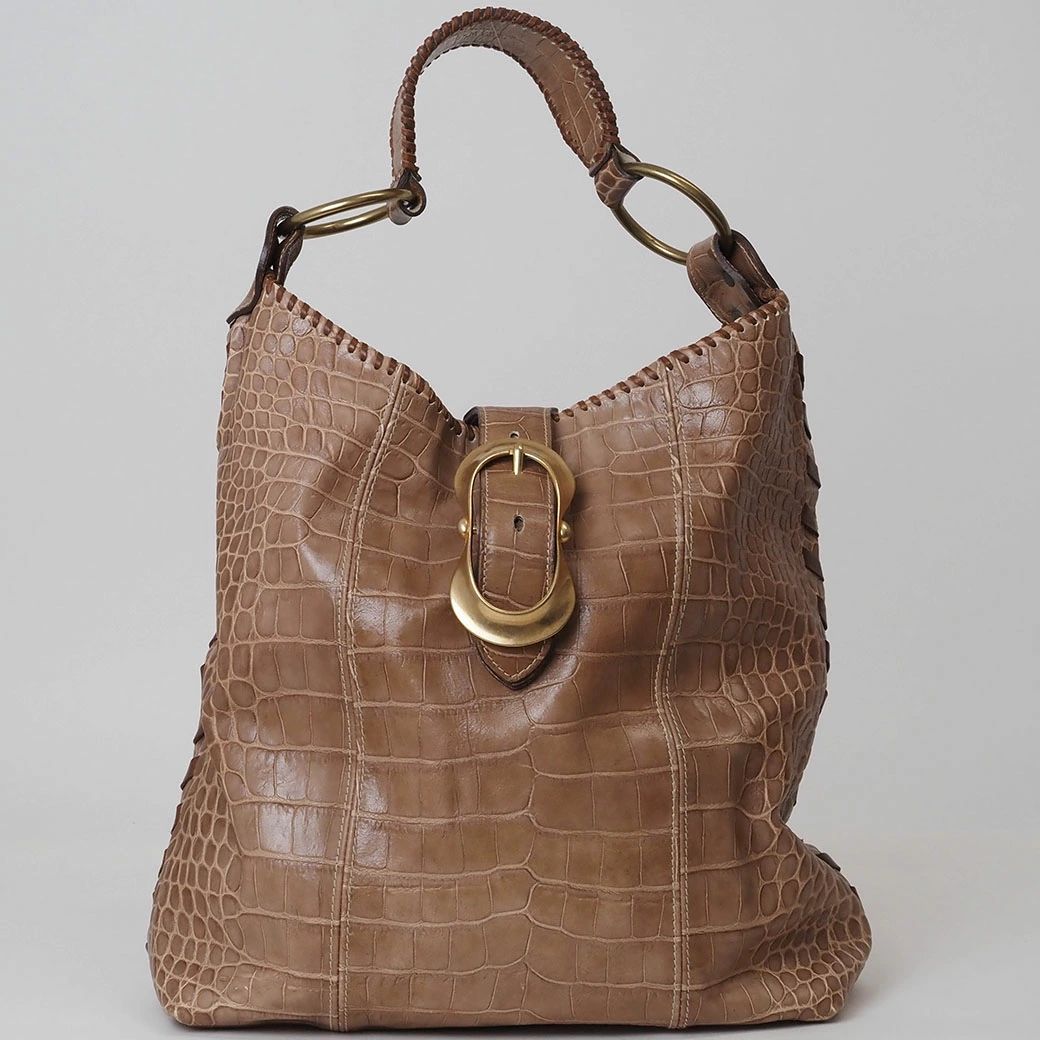 J M DAVIDSON ジェイアンドエム デヴィットソン クロコ 型押し ワンショルダー ショルダーバッグ ベージュ レディース レザー 大きめ 肩掛け
