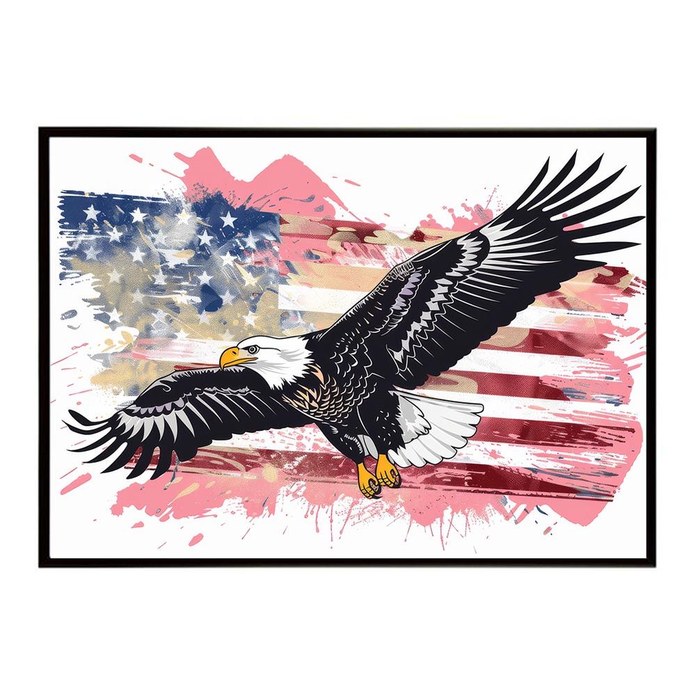 【むさお】星条旗A【受注製作】 A1サイズ（約59x84cm）】【lh-poster-8741】【フレーム付き