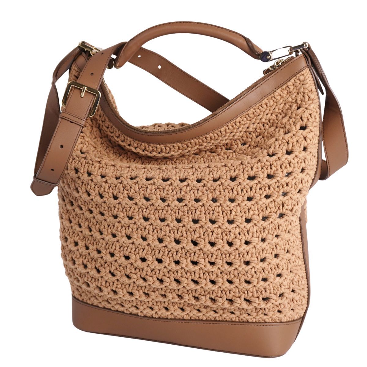 マックスマーラ Max Mara バッグ ショルダーバッグ ニット レザー