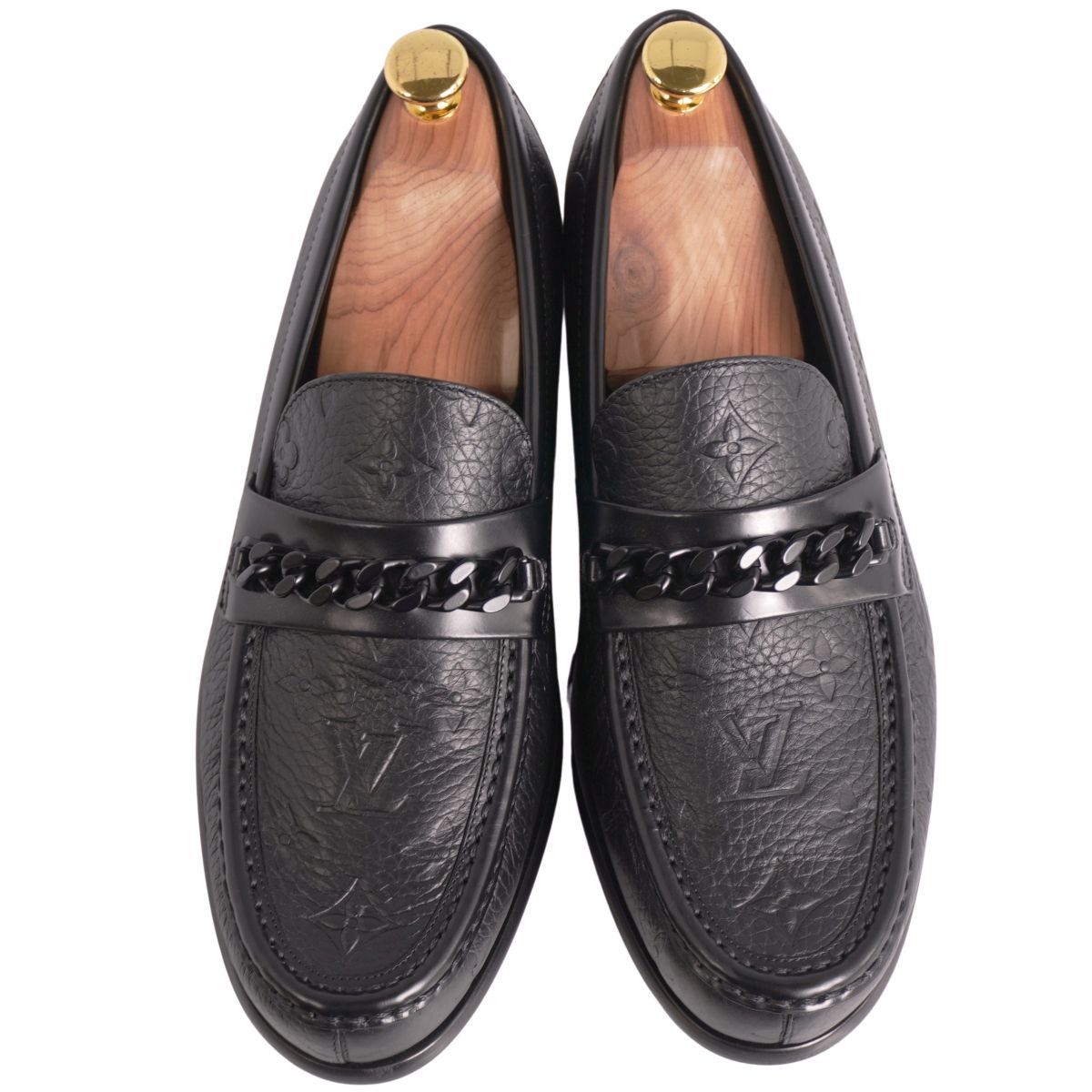 C*I様 Louis Vuitton ブラック モカシン 本物新品未使用 美品 ルイヴィトン LOUIS VUITTON ローファー モカシン チェーン