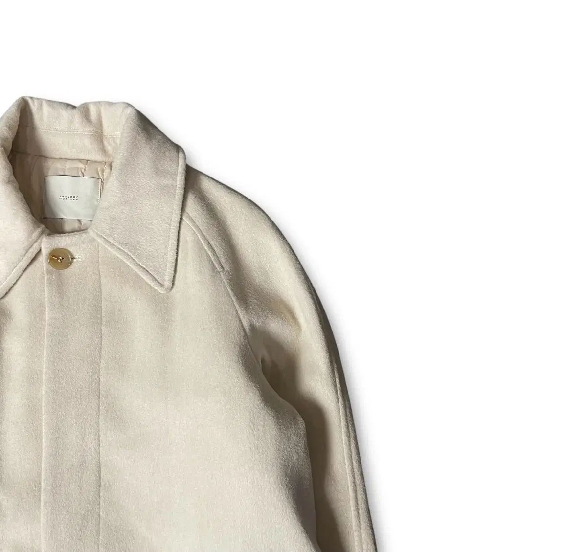 LAFUDGE STORE アイボリー 隠しボタンダウン マルチポケット ロング コート M