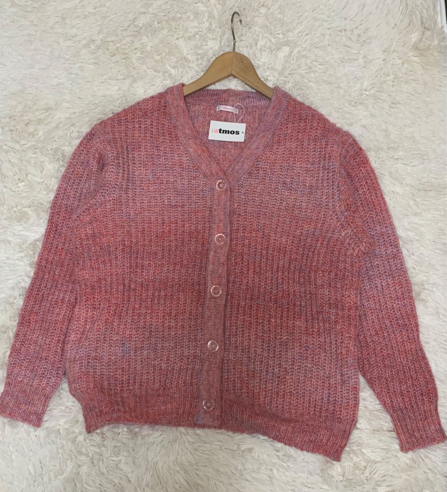未使用品✨atmos グラデーションカーディガン ピンク フリーサイズ