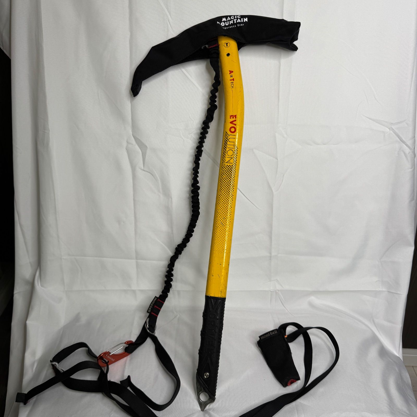 グリベル GRIVEL ピッケル エアーテック エボリューション AIR TECH EVOLUTION 雪山 登山 アックス ベントシャフト T定格 黄色 イエロー カバー リーシュ付 縦走 ミックス 実用品