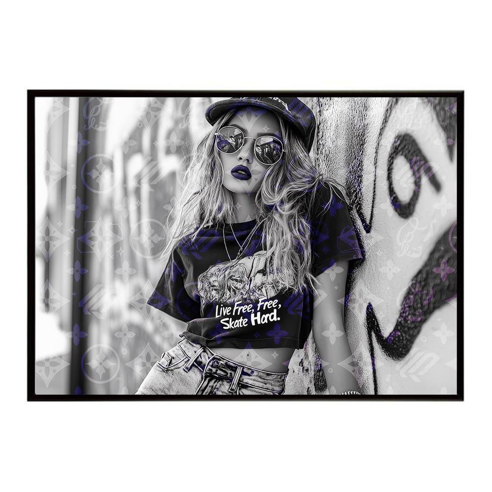 【B2サイズ（約51x73cm）】【lh-poster-8817】【フレーム付き】モノグラム ガールズ ストリートガール ファッション ポスター インテリア 文字 記号 アート