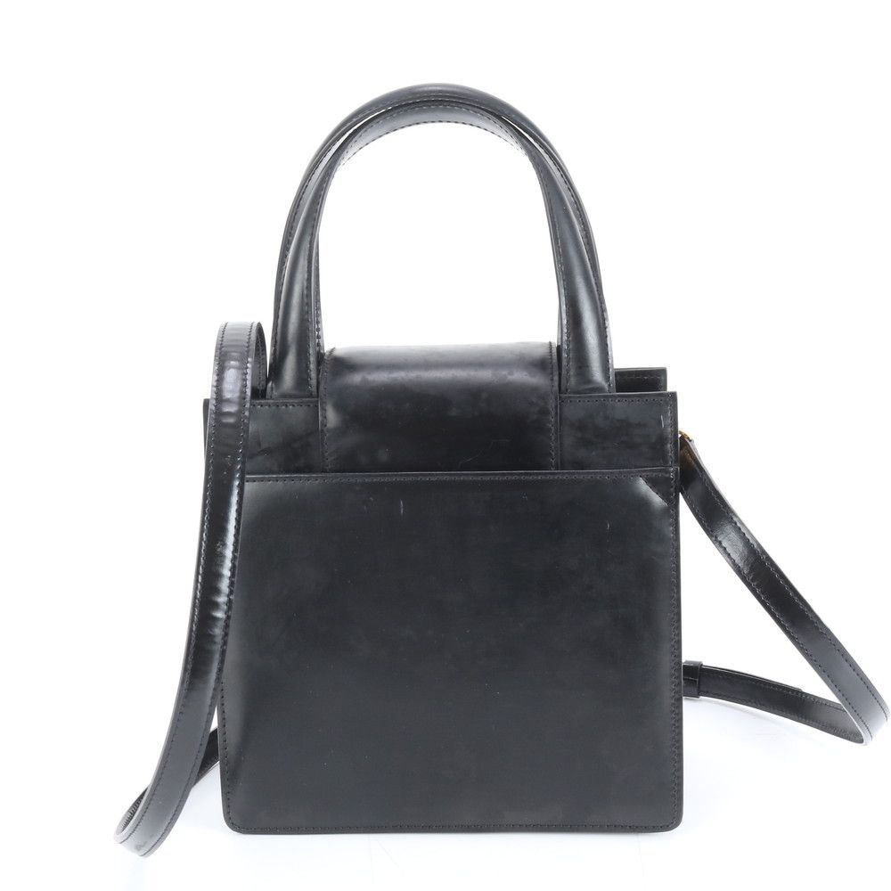 ブルガリ　2way フォーマルバッグ　ハンドバッグ　ターンロック　レザー　黒 g00436 美品 ブルガリ BVLGALI ハンドバッグ 2way ターンロック レザー