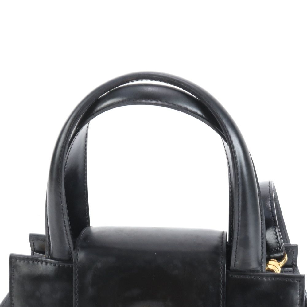 ブルガリ　2way フォーマルバッグ　ハンドバッグ　ターンロック　レザー　黒 g00436 美品 ブルガリ BVLGALI ハンドバッグ 2way ターンロック レザー