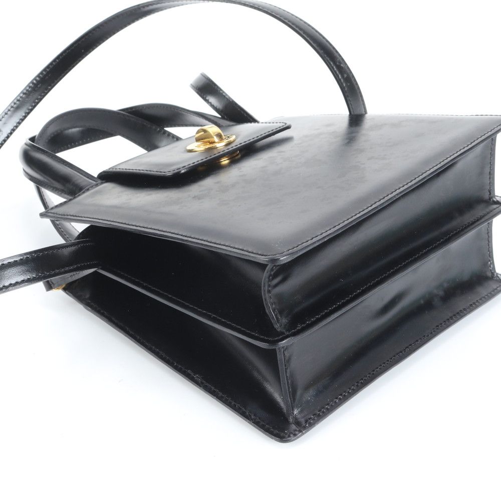 ヴィンテージ ブルガリ ターンロック レザー 2WAY ミニ ハンドバッグ