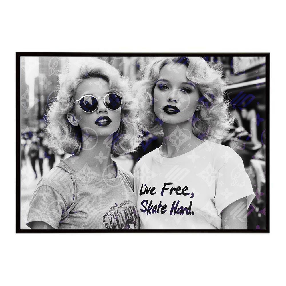 【A2サイズ（約42x59cm）】【lh-poster-8847】【フレーム付き】モノグラム ガールズ ストリートガール ファッション ポスター インテリア 文字 記号 アート