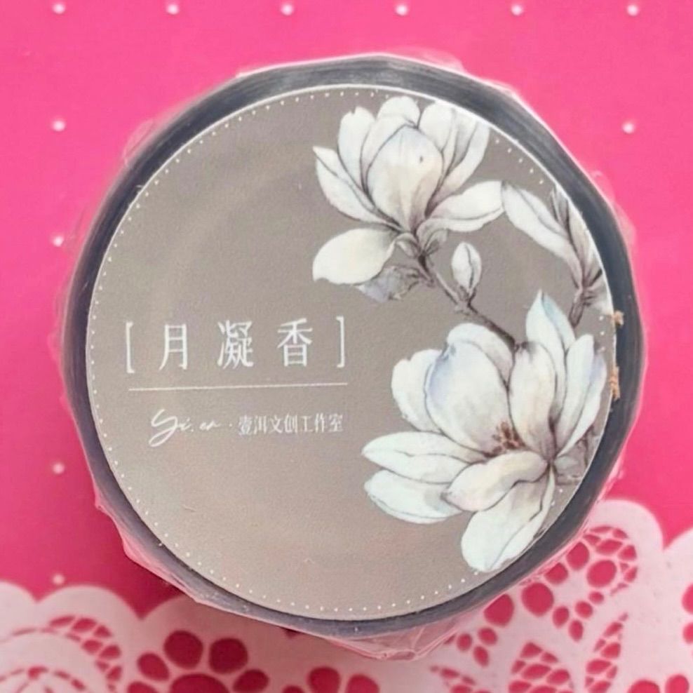 贝壳光 月凝香 6 cm×6 m 120 cm loop 海外マスキングテープ 海外マステ 花和柄