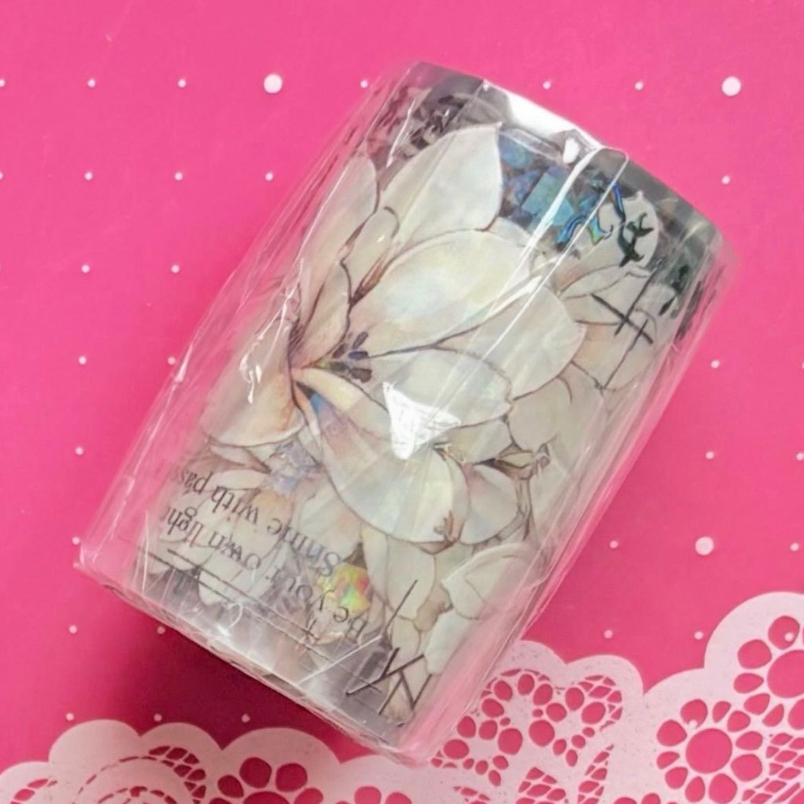 贝壳光 月凝香 6 cm×6 m 120 cm loop 海外マスキングテープ 海外マステ 花和柄