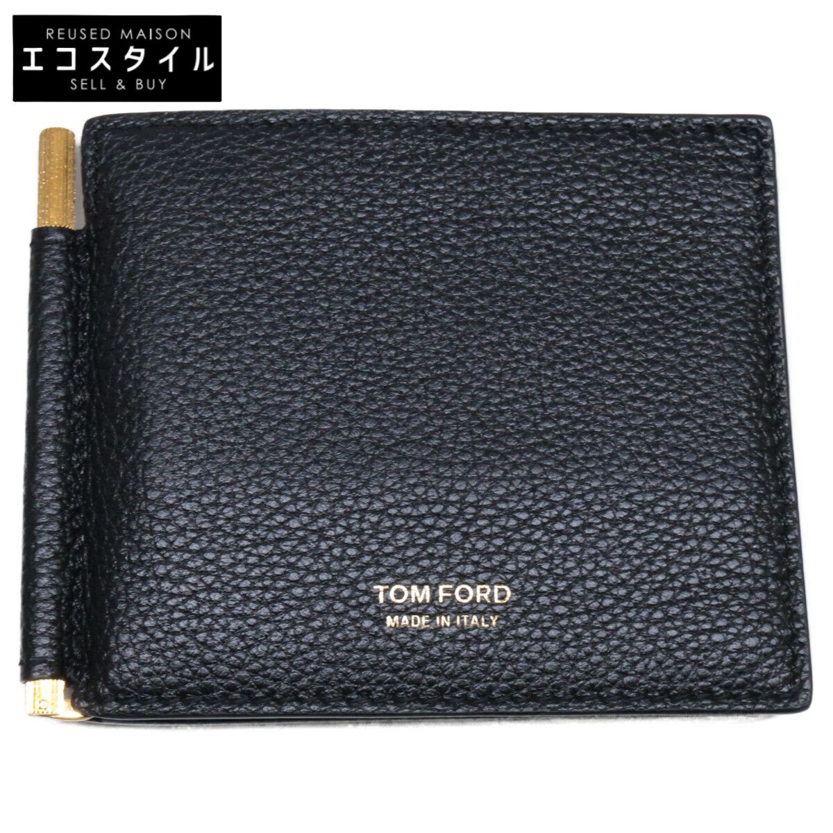 TOM FORD トムフォード SOFT GRAIN LEATHER T LINE MONEY CLIP WALLET マネークリップ ウォレット