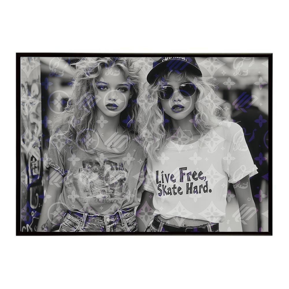 【A2サイズ（約42x59cm）】【lh-poster-8878】【フレーム付き】モノグラム ガールズ ストリートガール ファッション ポスター インテリア 文字 記号 アート