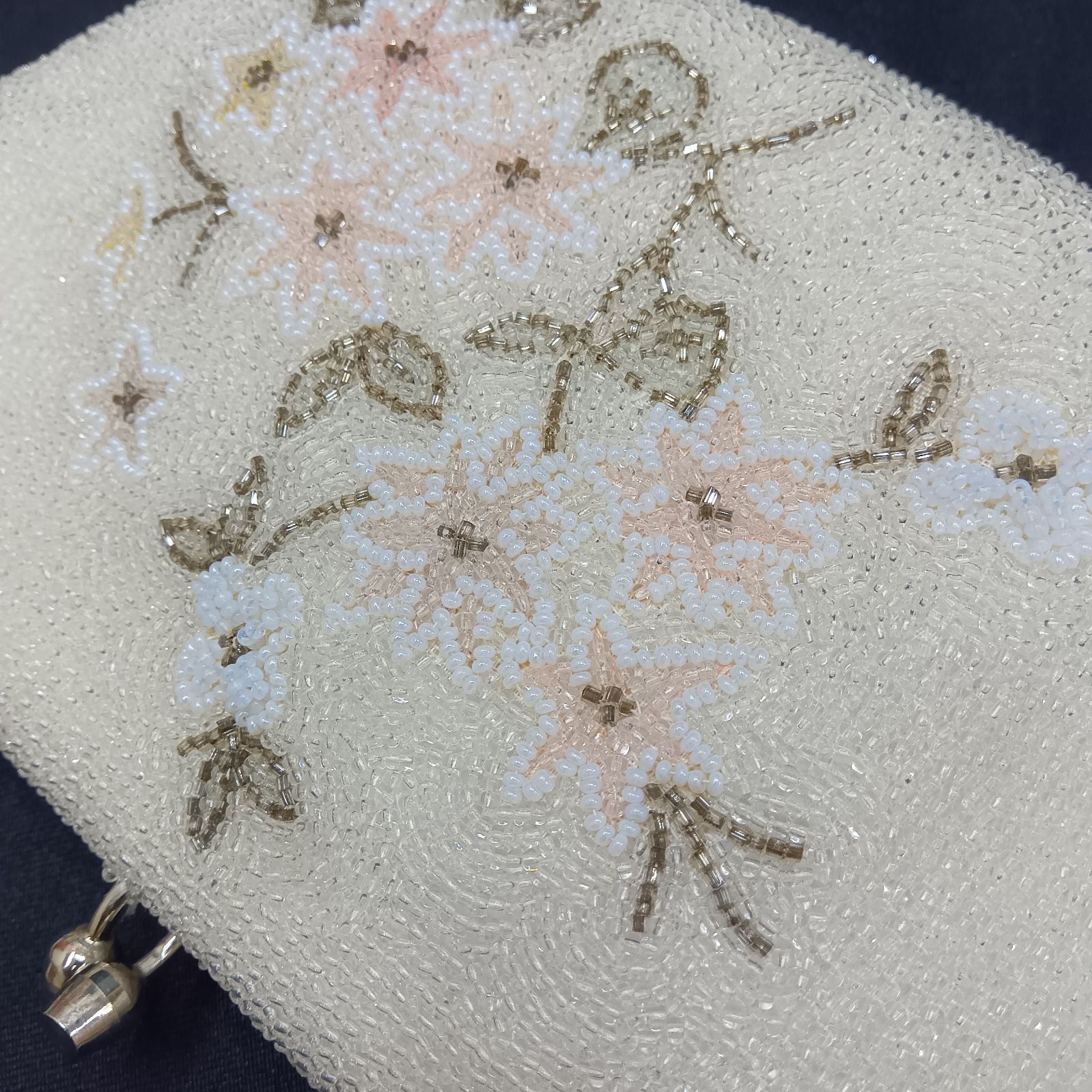 少々訳あり←🔶昭和レトロ 希少レア 🔷 ビーズ刺繍ミニバッグ ／ 豪華