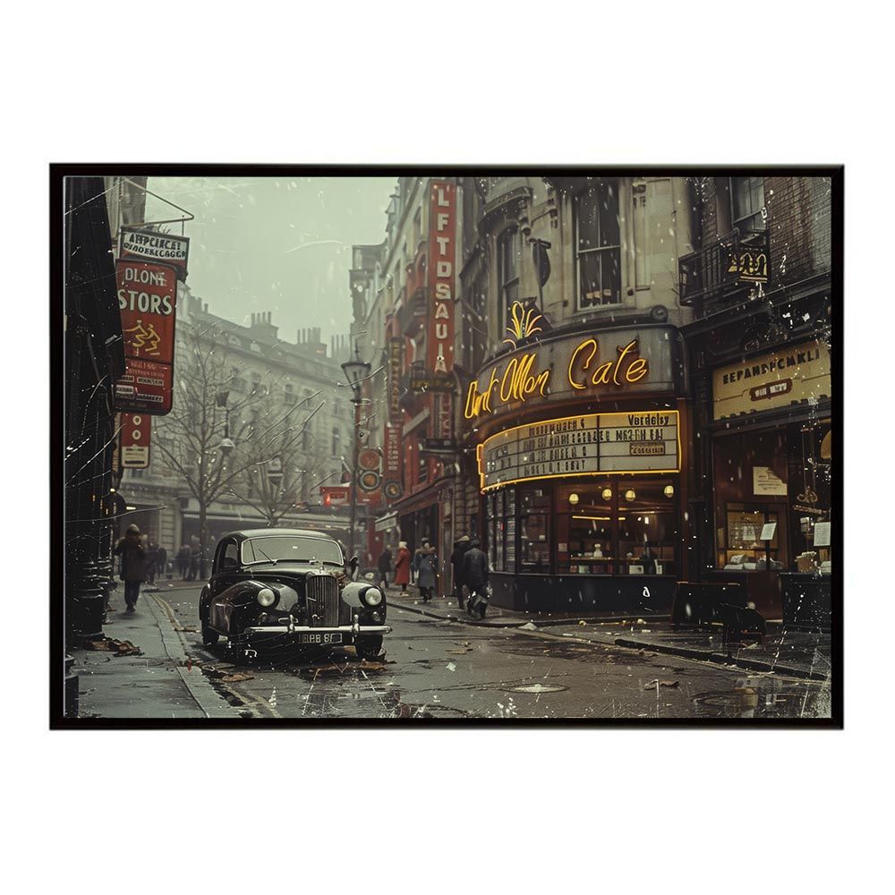 A4サイズ（約21x30cm）】【lh-poster-8890】【フレーム付き】コンセプトアート ヨーロッパ レトロシャビー ポスター ロンドン, image size:1000x1000