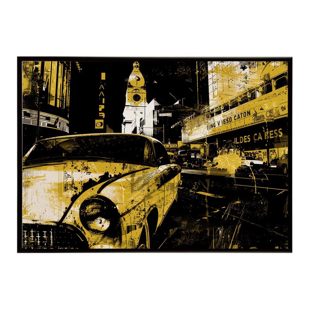 【B2サイズ（約51x73cm）】【lh-poster-8907】【フレーム付き】コンセプトアート ヨーロッパ レトロシャビー ポスター ロンドン パリ 街並み 海外 シティ 車 ビル お店 インテリア アート モダン