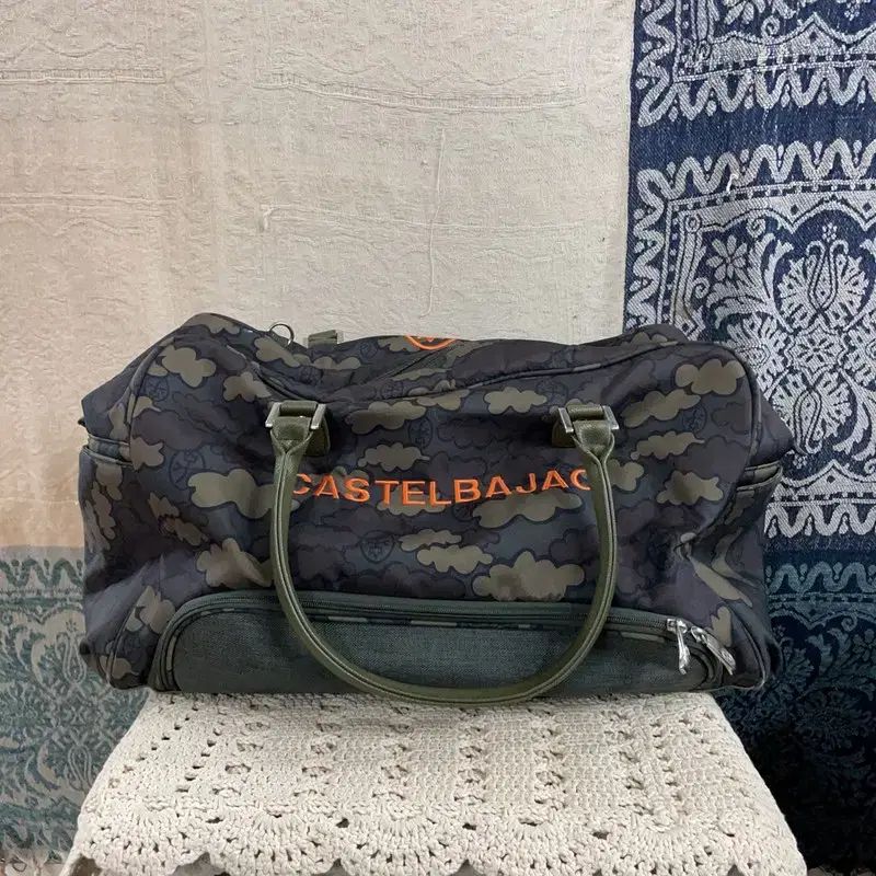 F カステルバジャック ビックロゴ カーキ カモ ボストンバッグ ゴルフ バッグ