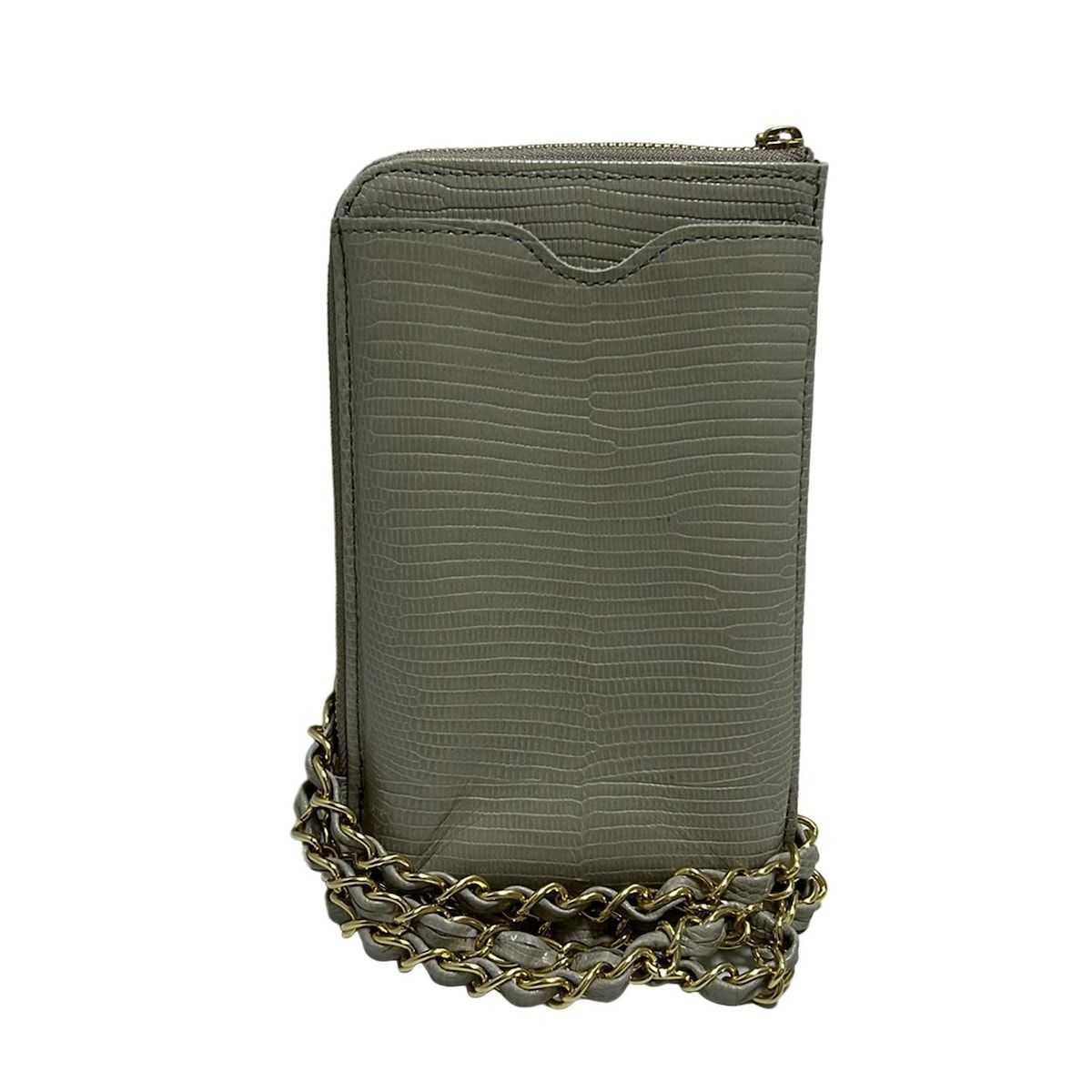 BARNEYSNEWYORK バーニーズ 携帯電話ケース ベージュ 型押し加工 レザー