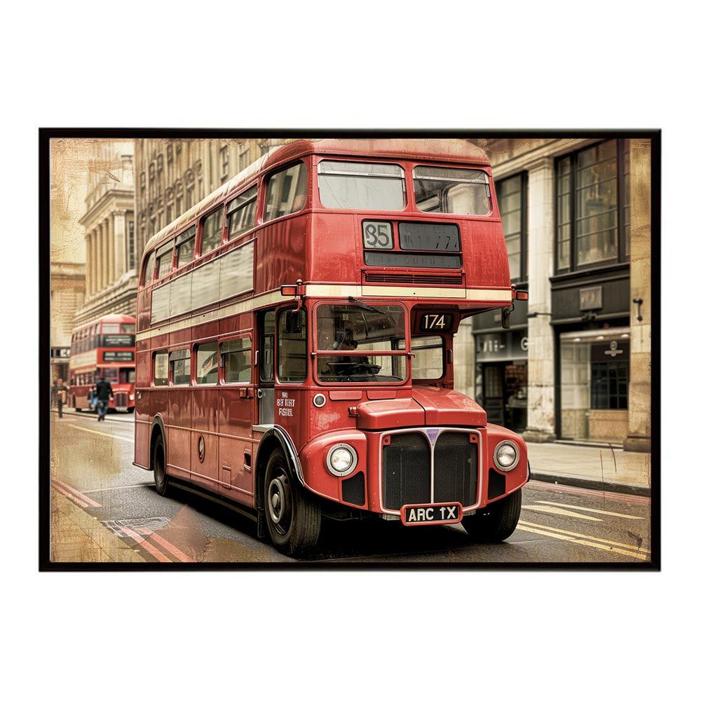 【A2サイズ（約42x59cm）】【lh-poster-9115】【フレーム付き】コンセプトアート ヨーロッパ レトロシャビー ポスター ロンドン パリ 街並み 海外 シティ 車 ビル お店 インテリア アート モダン
