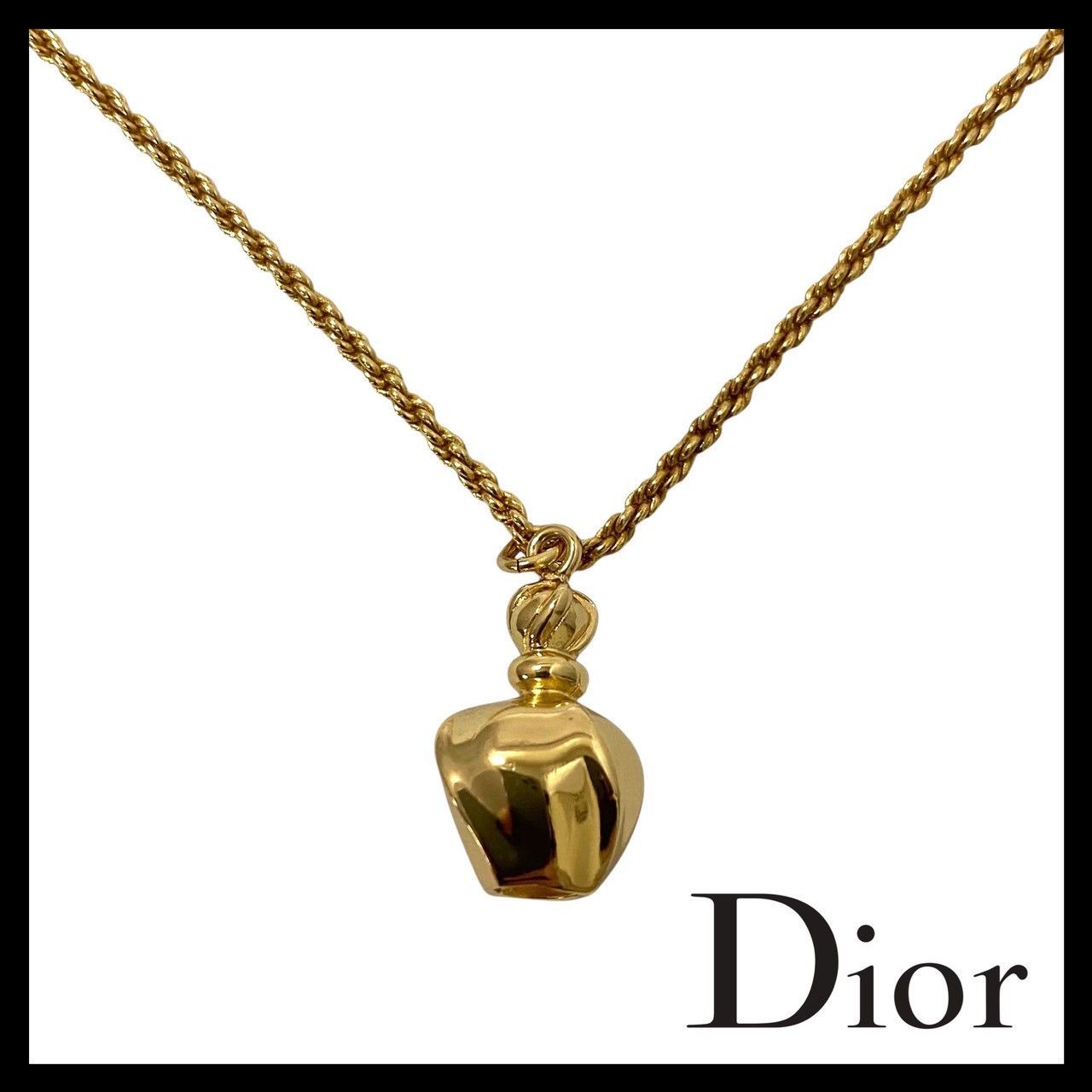 Dior】プワゾン モチーフ ネックレス ゴールド/金カラー 香水ボトル