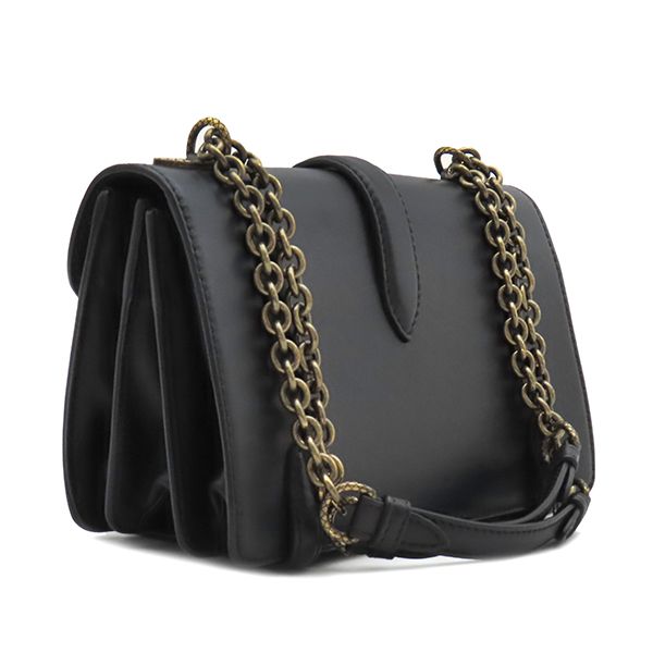 ボッテガヴェネタ BOTTEGA VENETA ショルダーバッグ ハラコ レザー ハラコ ブラックXブラウン ヴィンテージ金具 黒 チェーンショルダー  【保存袋】【中古】 ボッテガヴェネタ BOTTEGA VENETA ショルダーバッグ ハラコ レザー