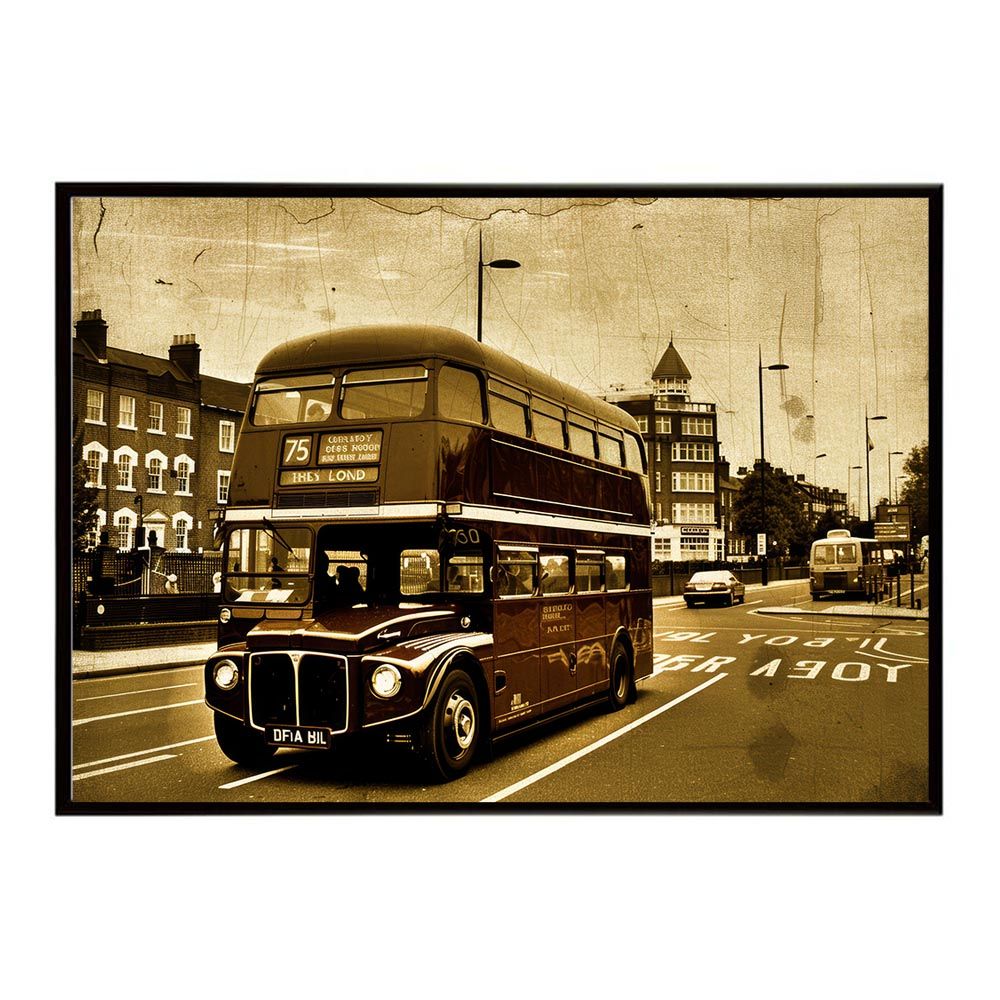 【A2サイズ（約42x59cm）】【lh-poster-9185】【フレーム付き】コンセプトアート ヨーロッパ レトロシャビー ポスター ロンドン パリ 街並み 海外 シティ 車 ビル お店 インテリア アート モダン