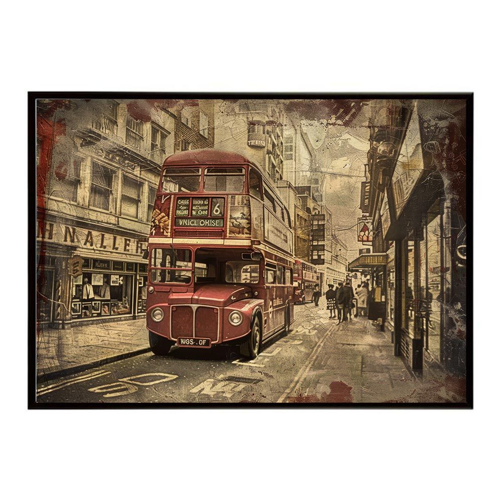 A2サイズ（約42x59cm）】【lh-poster-9187】【フレーム付き】コンセプトアート ヨーロッパ レトロシャビー ポスター ロンドン