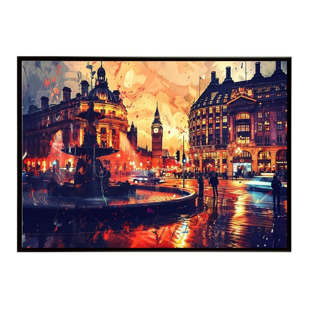 【A3サイズ（約30×42cm）】【lh-poster-9189】【フレーム付き】コンセプトアート ヨーロッパ レトロシャビー ポスター ロンドン パリ 街並み 海外 シティ 車 ビル お店 インテリア アート モダン