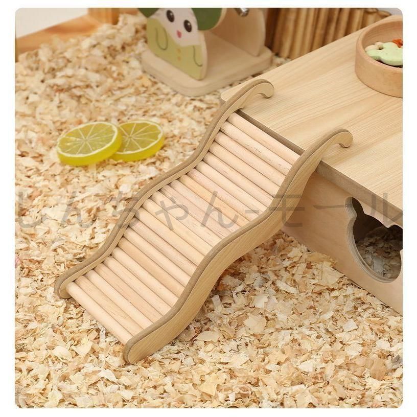 ハムスター用 はしご 梯子 階段 ステップ 木製 小動物用 ペットの