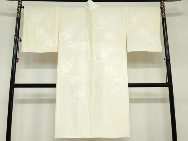 平和屋着物●長襦袢 袷 雪輪草花地紋 暈し染め 正絹 ud