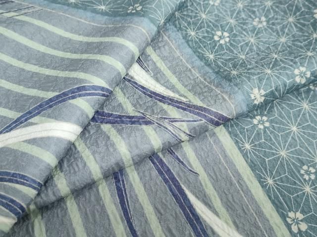 平和屋着物●小紋　舞葉麻の葉間道　洗える着物　DAAZ7272ud 平和屋着物○小紋 舞葉麻の葉間道 洗える着物 DAAZ7272ud