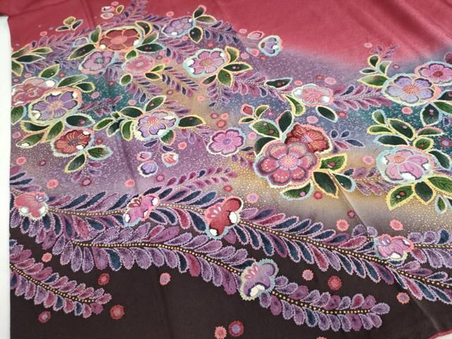 平和屋着物○豪華振袖 辻が花 暈し染め 金彩 正絹 逸品 DAAZ7276ud