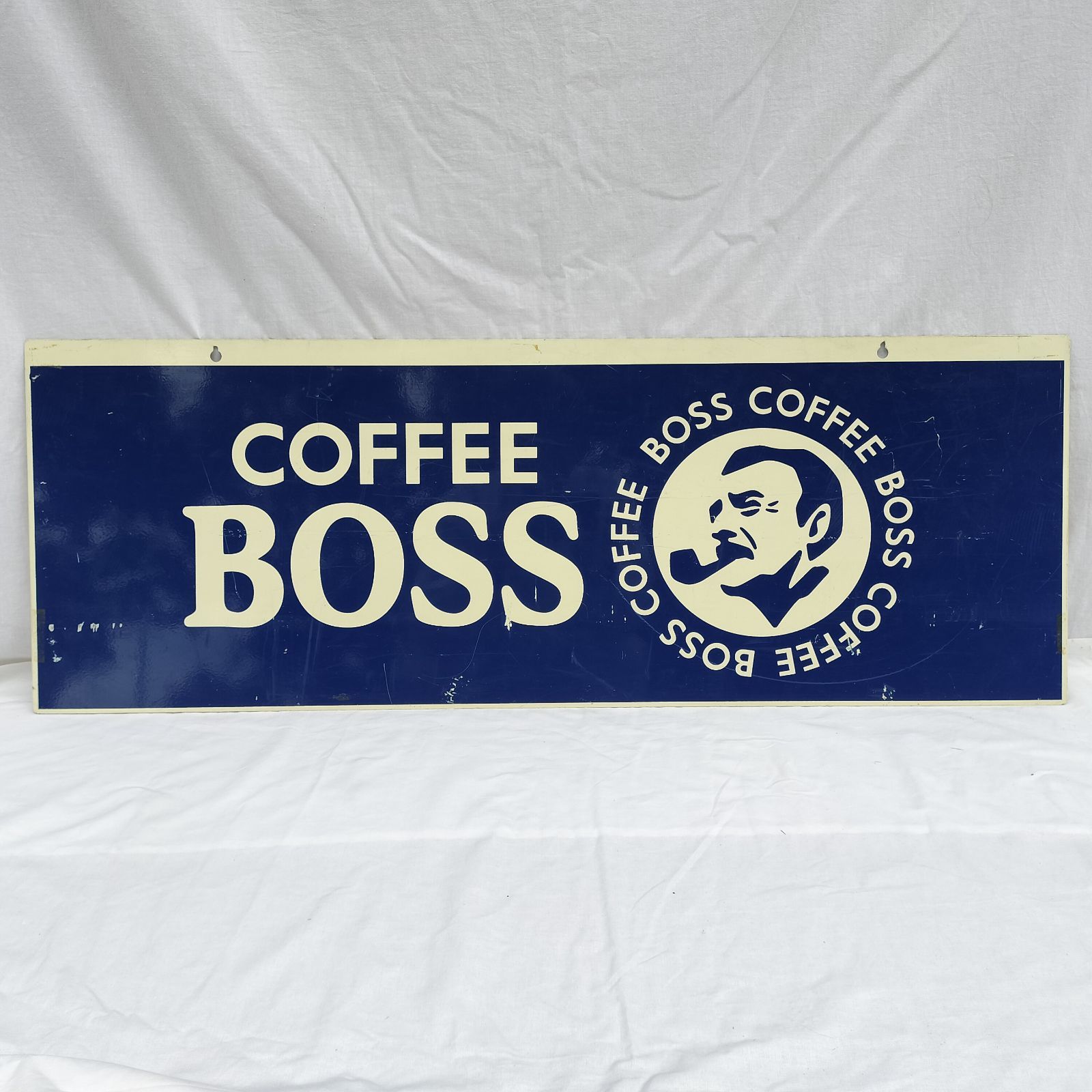 サントリー BOSS 特大ホーロー看板 ブリキ看板 昭和レトロ 当時物