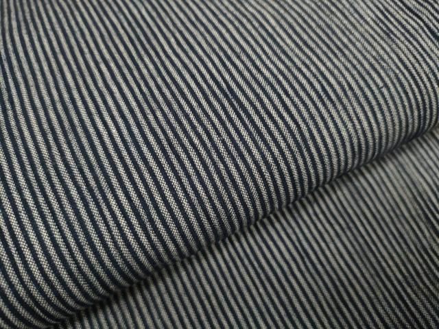  平和屋着物 小千谷 紺仁 越後片貝木綿 反物 着尺 縞 小千谷織物謹製 証紙付き 木綿 zzz 紬 着物反物