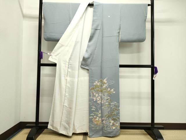 平和屋着物●豪華色留袖　刺繍　風景文　金彩　正絹　逸品　CABA8850dy 平和屋着物○豪華色留袖 刺繍 風景文 金彩 正絹 逸品 CABA8850dy