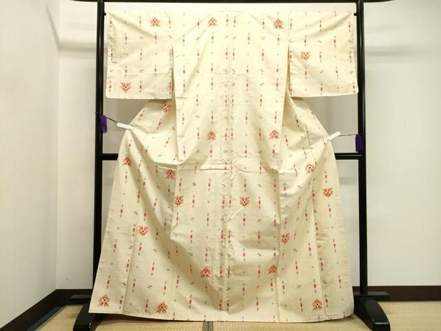 平和屋着物●上質な紬 吉祥文 正絹 dy