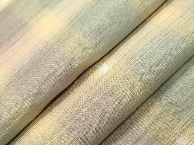 平和屋着物●上質な紬 格子柄 三越扱い 正絹 dy