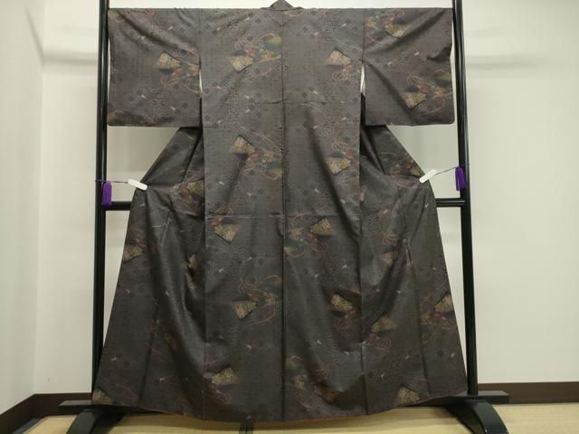 平和屋着物 本場大島紬 9マルキ 冊子花文 正絹 gh