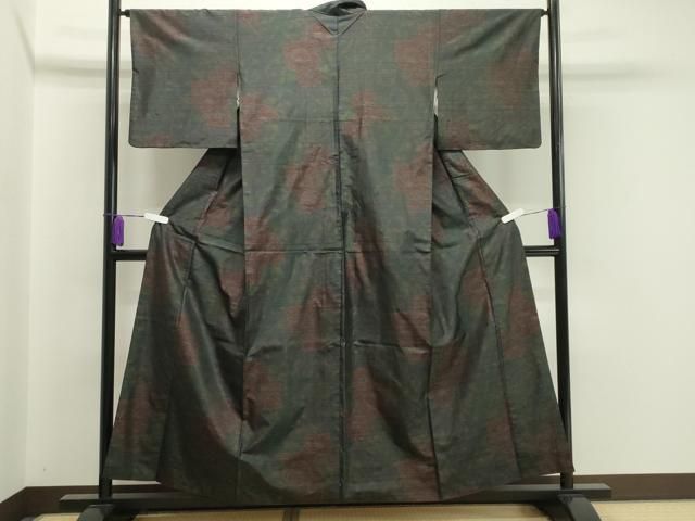 平和屋着物●本場大島紬 枝花文 正絹 gh