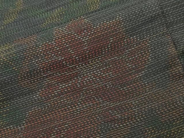  平和屋着物●本場大島紬 枝花文 正絹 gh 紬 着物