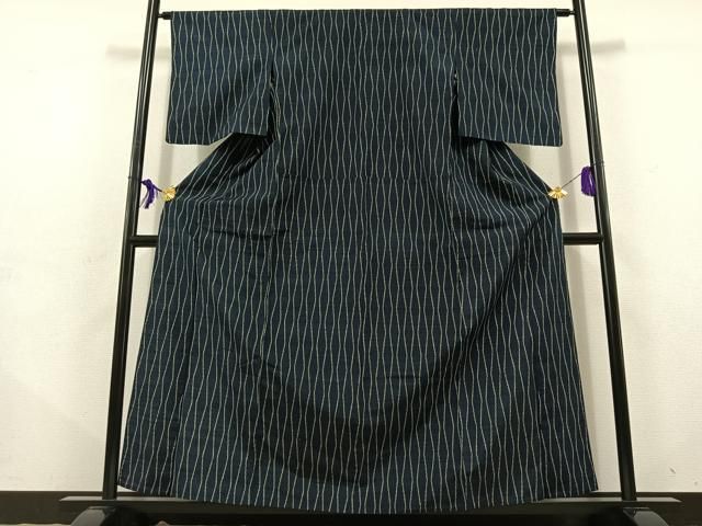 平和屋着物▽上質な紬 単衣 立涌文 正絹 jh