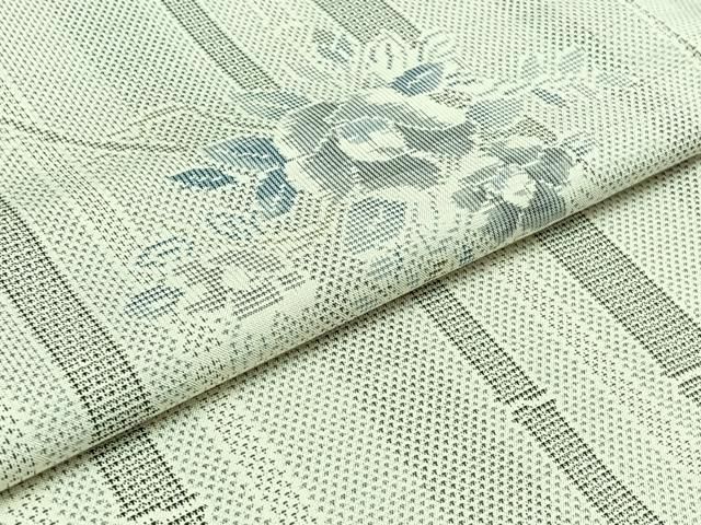  平和屋着物 本場大島紬 白大島 単衣 9マルキ 150亀甲 草花文 証紙付き 正絹 jh 紬 着物