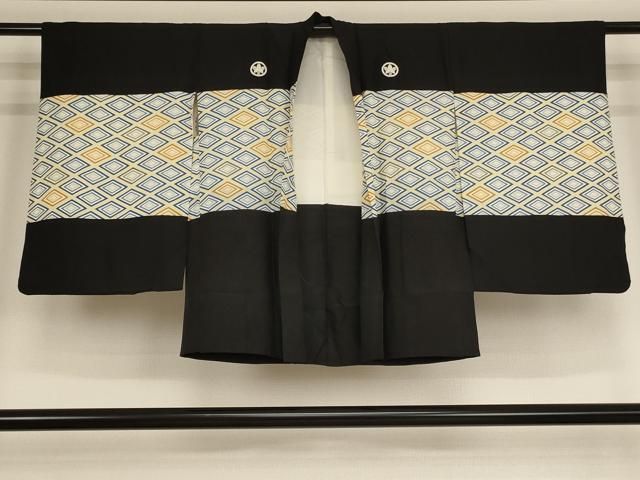 平和屋着物 七五三 男の子 5才 羽織 菱文 黒地 ja
