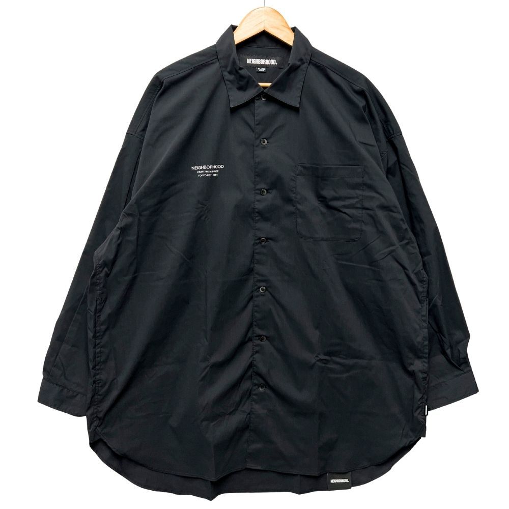 お得，新作 NEIGHBORHOOD ネイバーフッド 24SS ロゴプリント シャツ 長袖 ブラック サイズXL 正規品 / 53203 長袖シャツ