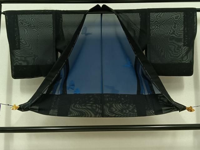 平和屋着物▽羽織　スリーシーズン　春夏秋　塵除け　舞蝶文　正絹　逸品　AABD9422jh 平和屋着物▽羽織 スリーシーズン 春夏秋 塵除け 舞蝶文 正絹