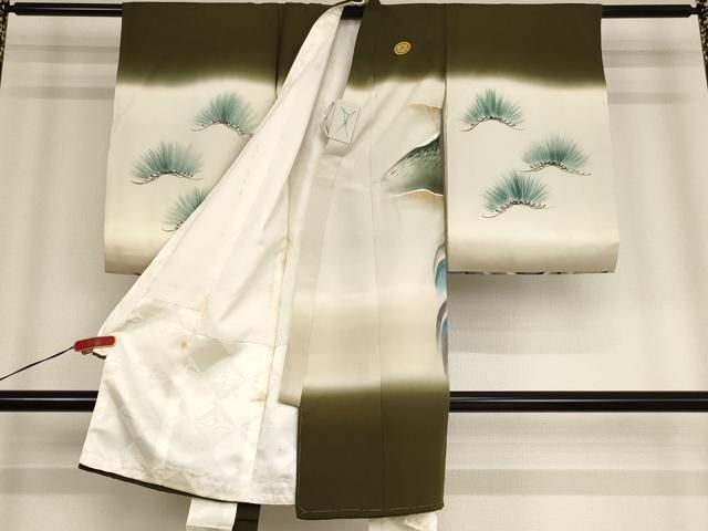 平和屋着物 お宮参り 男の子 祝着 産着 初着 のしめ 富士山 立波松文 暈し染め 金銀彩 ja