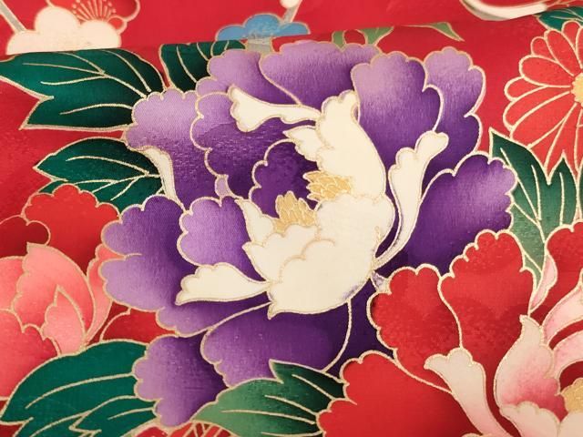 一つ身 飛鶴花車文