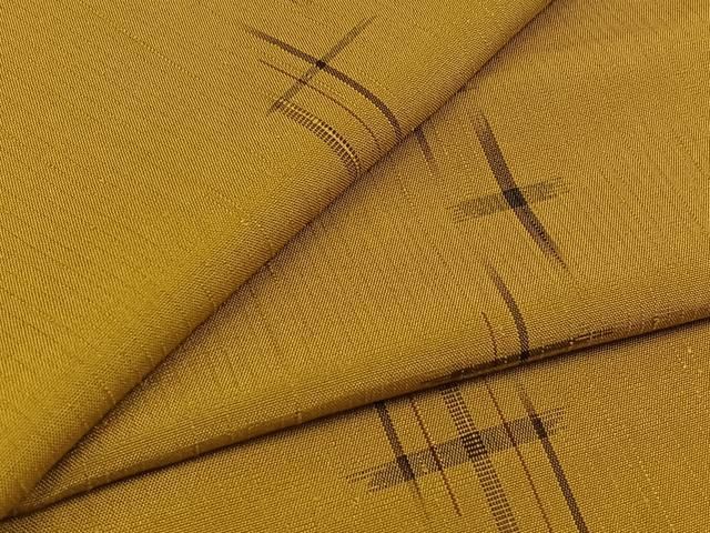 平和屋着物▽上質な紬 単衣 十字絣 正絹 jh