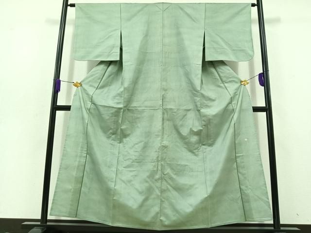 平和屋着物▽上質な紬 単衣 作家物 霞文 暈し染め 正絹 jh